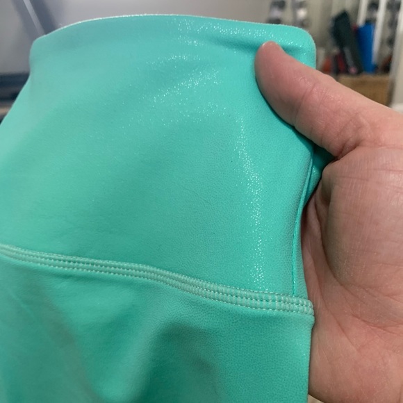 ZYIA Turquoise Metallic Plus Light n Tight Hi-rise 7/8 Legging Size 6-8 - Picture 2 of 5